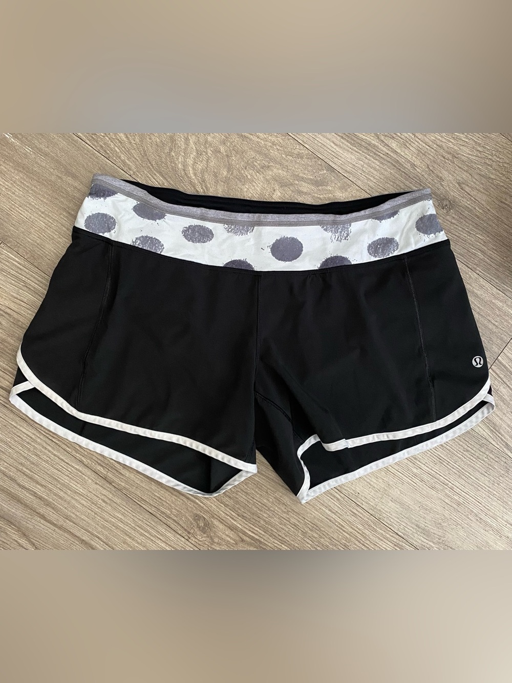 Black Athletic Shorts with Light Gray Trim